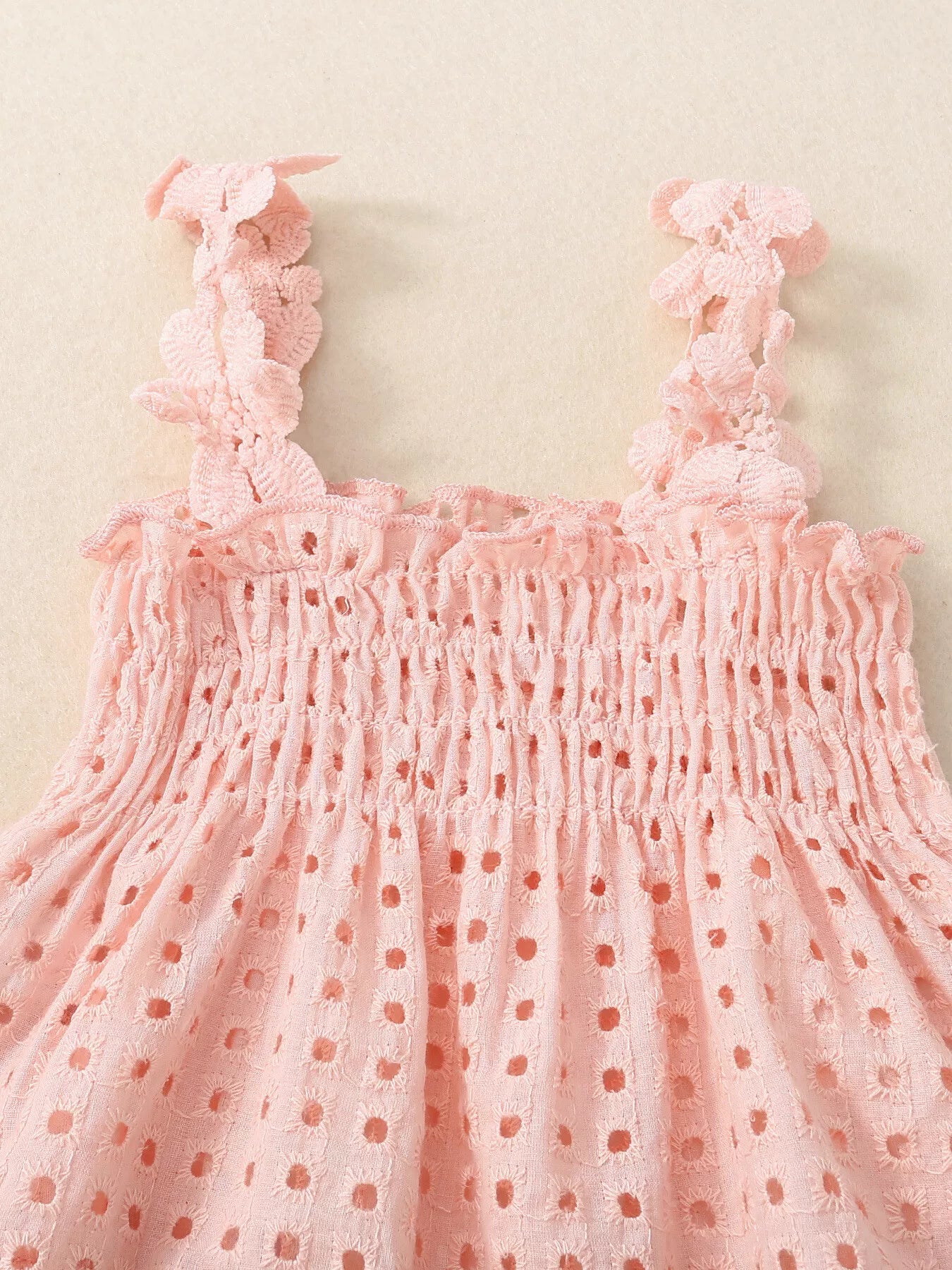 Children's Eyelet Smocked Tank Top and Ruffled Bloomers Set
