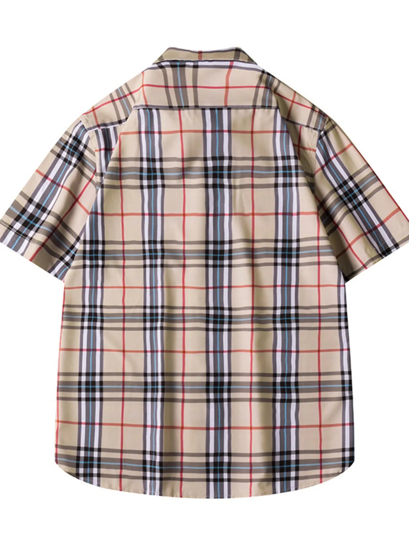Men's Plus Size Classic Plaid Short Sleeve Shirt
