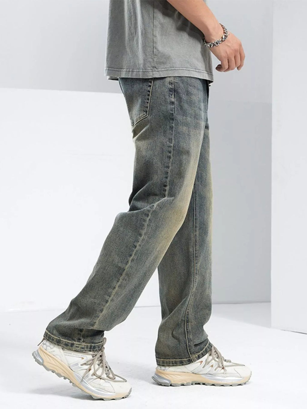 Men's Washed Loose Fit Jeans