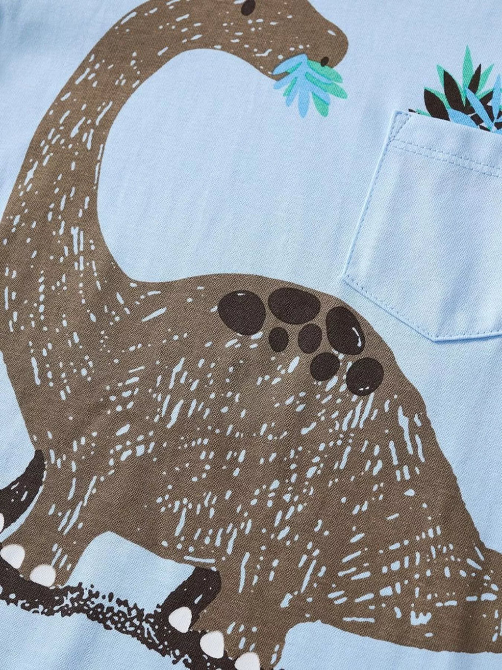 Children's Dinosaur Round Neck Top and Shorts Set