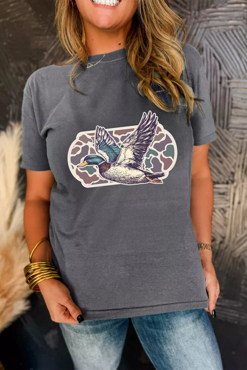 Graphic Round Neck Short Sleeve T-Shirt