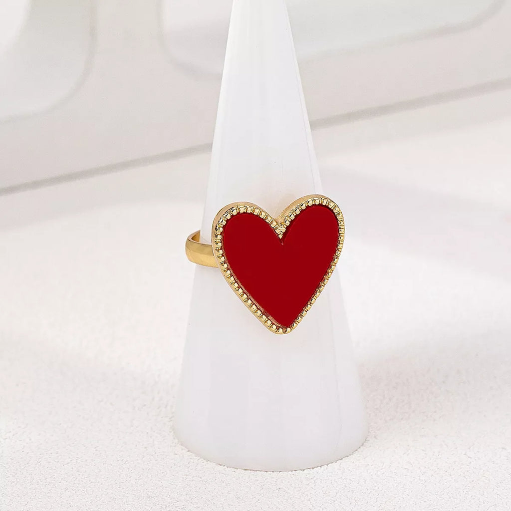 18K Gold-Plated Heart-Shaped Ring