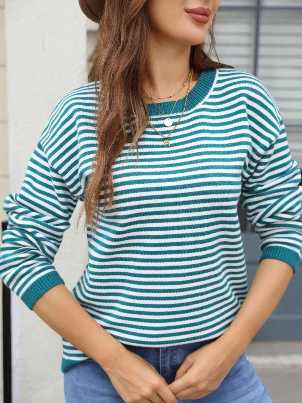 Striped Round Neck Sweater