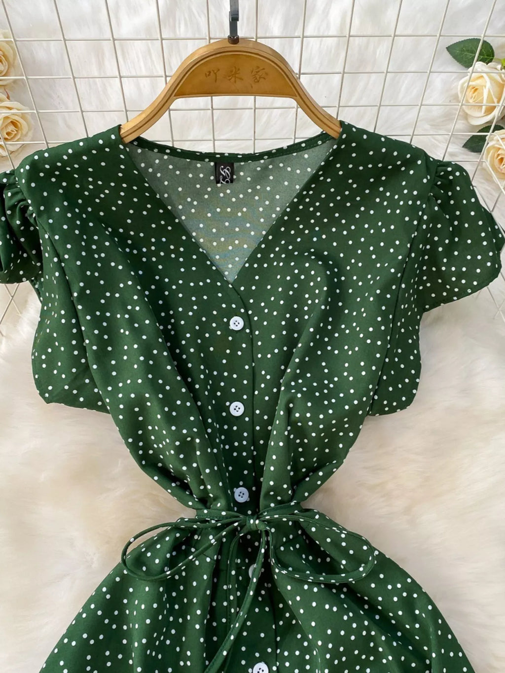 Polka Dot Button-Down Dress