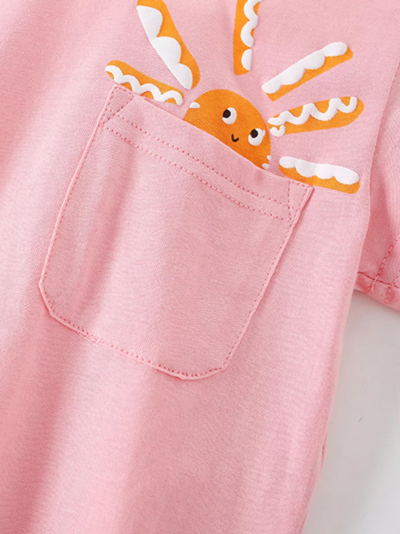 Children's Sun Round Neck Top and Shorts Set