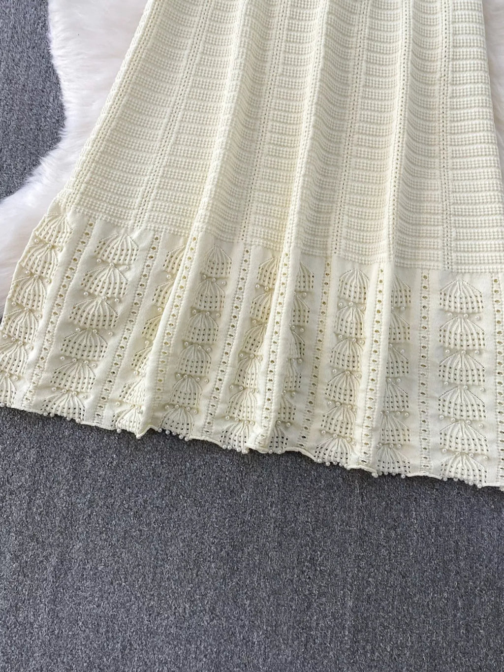 Textured Knit Sleeveless Midi Dress