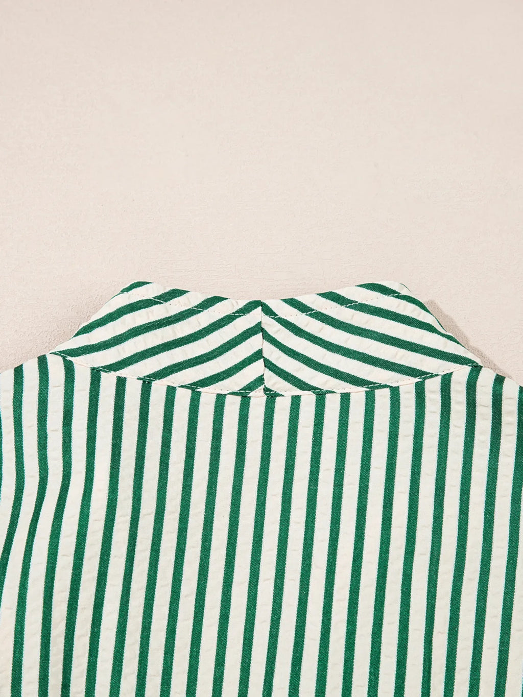 Stripe V Neck Zip Front Cinched High Waist Midi Dress