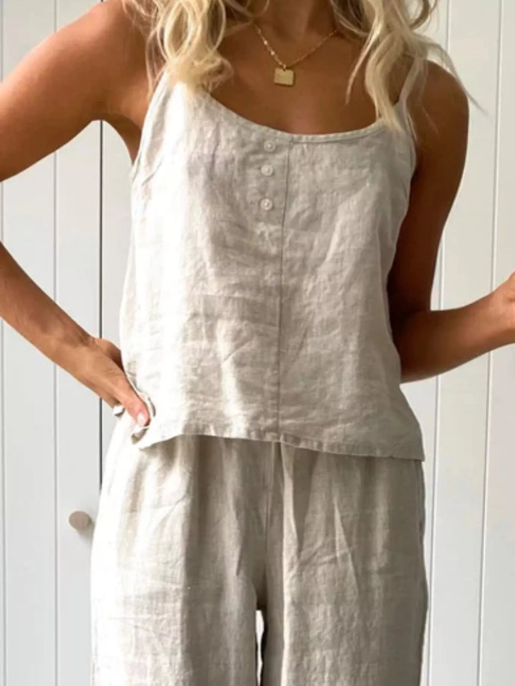 Scoop Neck Cami and Pants Set