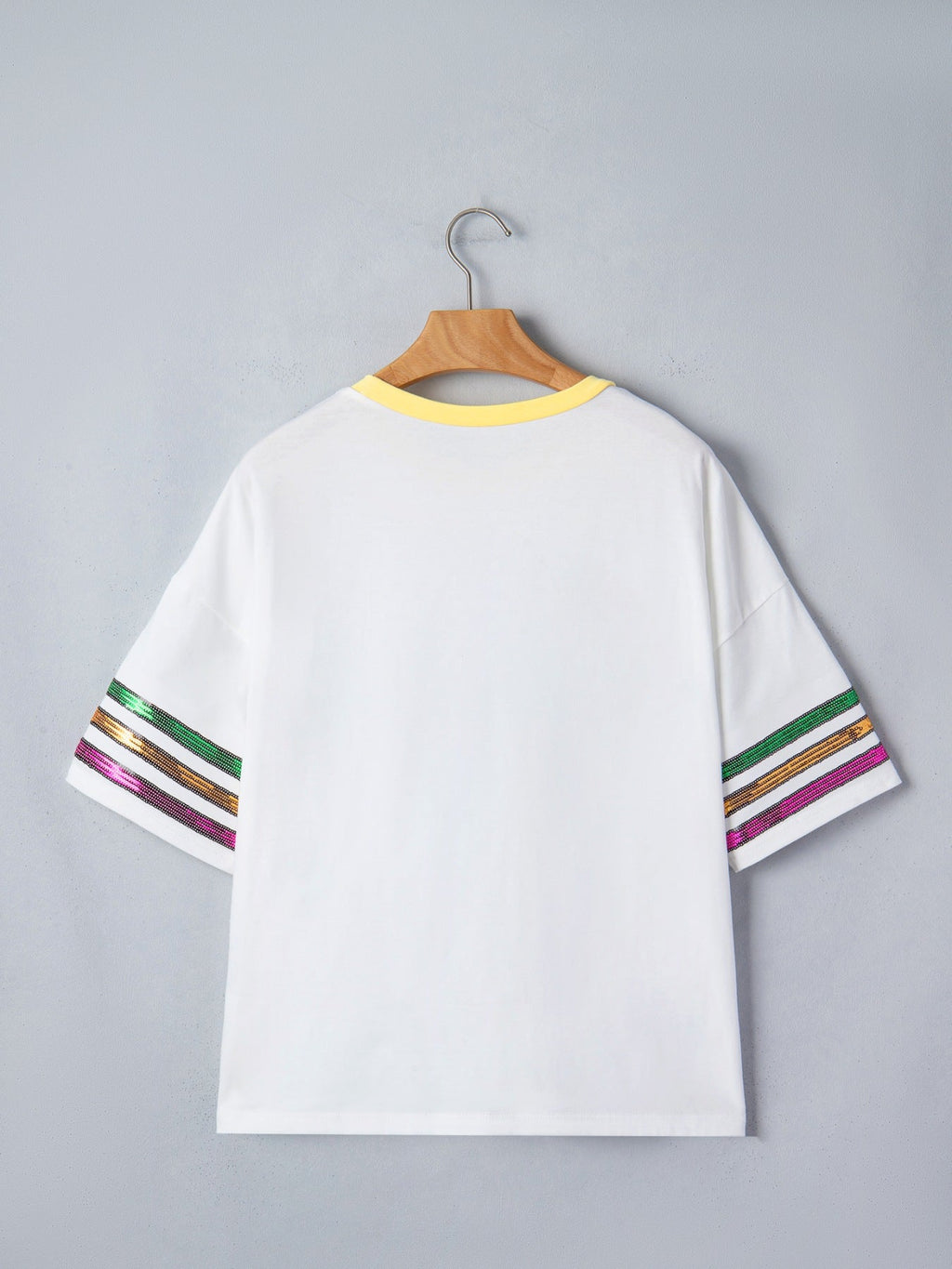Sequin Mardi Gras Half Sleeve T Shirt