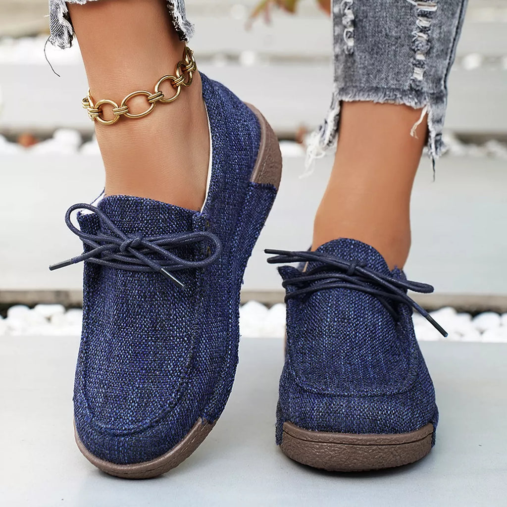 Round Toe  Lace-Up Sneakers