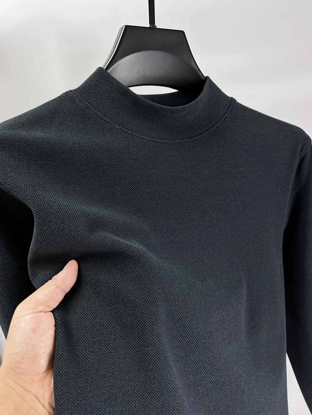 Men's Plus Size Mock Neck Long Sleeve Top