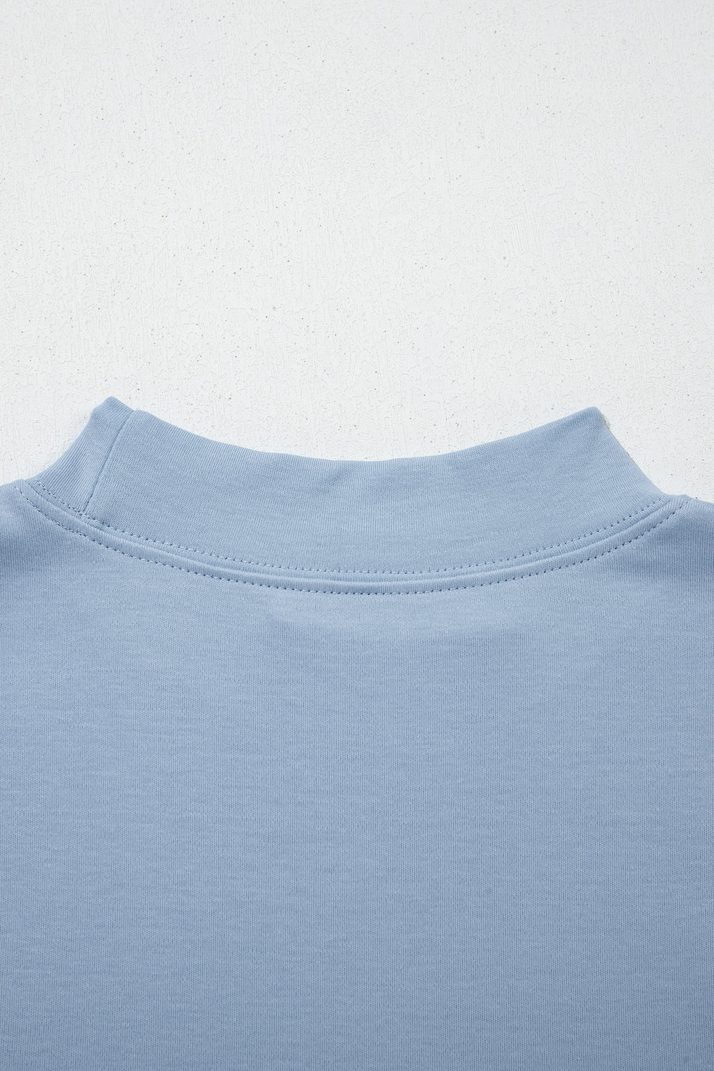 Dark Blue Solid Color High Neck Oversize Tee