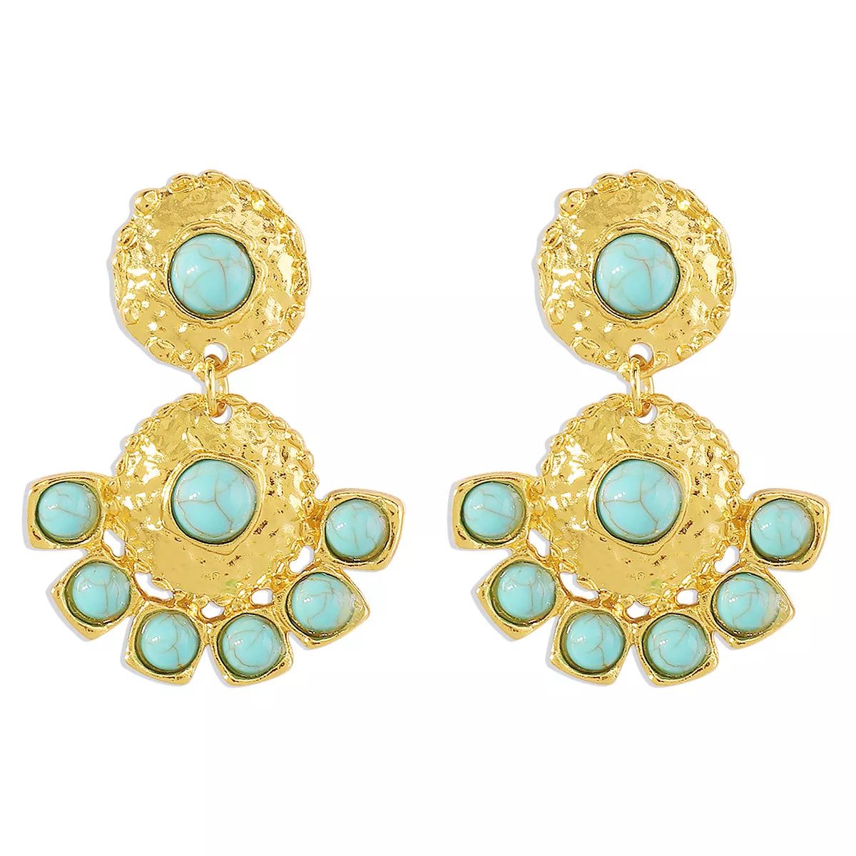 18K Gold-Plated Turquoise Dangle Earrings