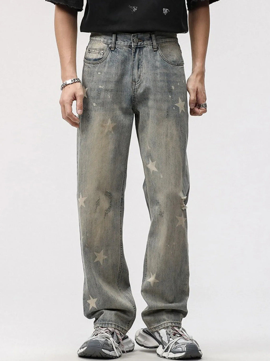 Men's Star Wide Leg Jeans