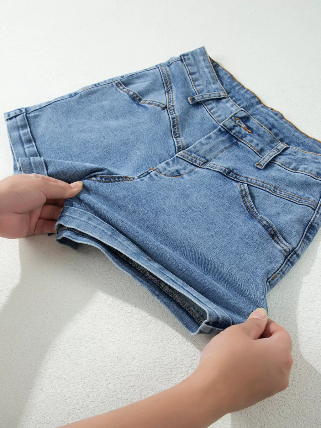 High-Waisted Denim Shorts