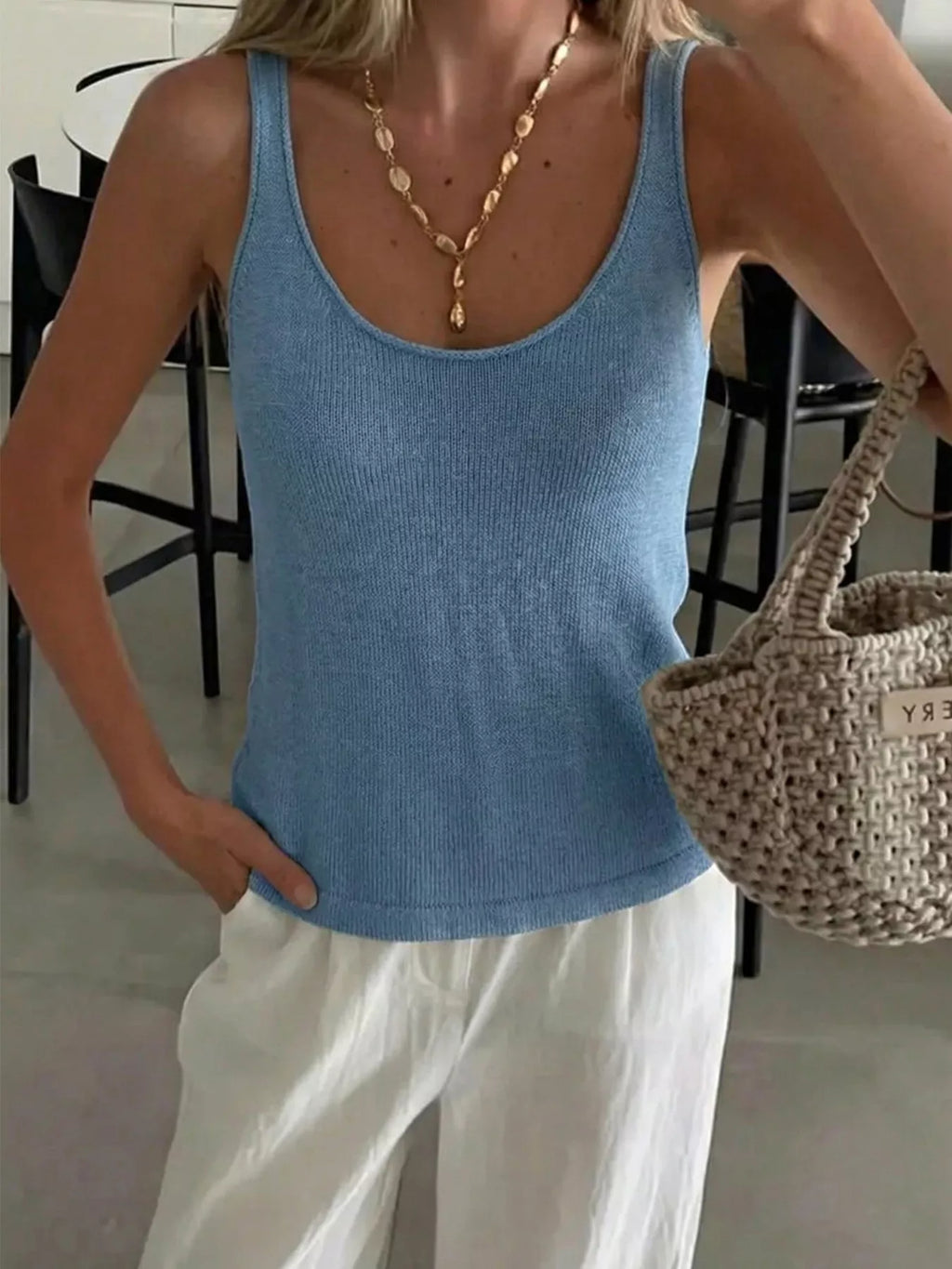 Scoop Neck Knit Tank