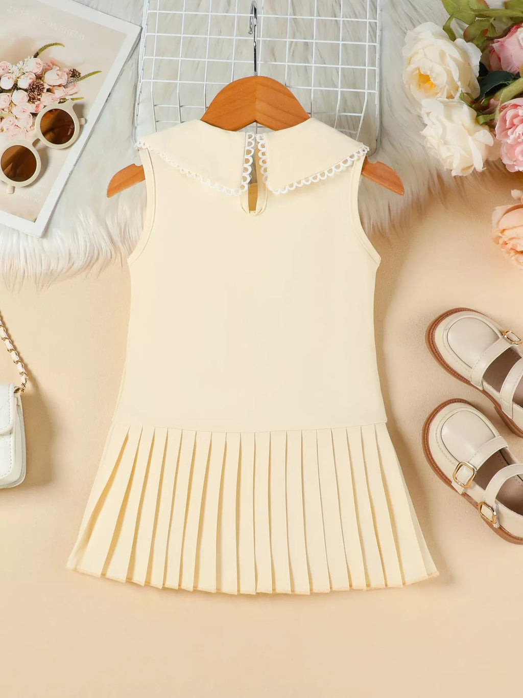 Children's Bow-Accented Pleated Dress