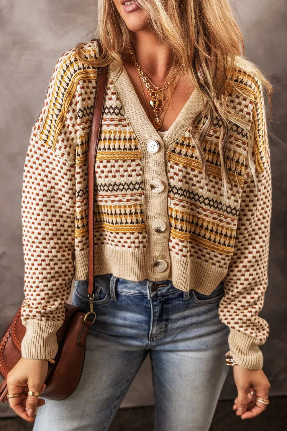 Button Down Long Sleeve Cardigan