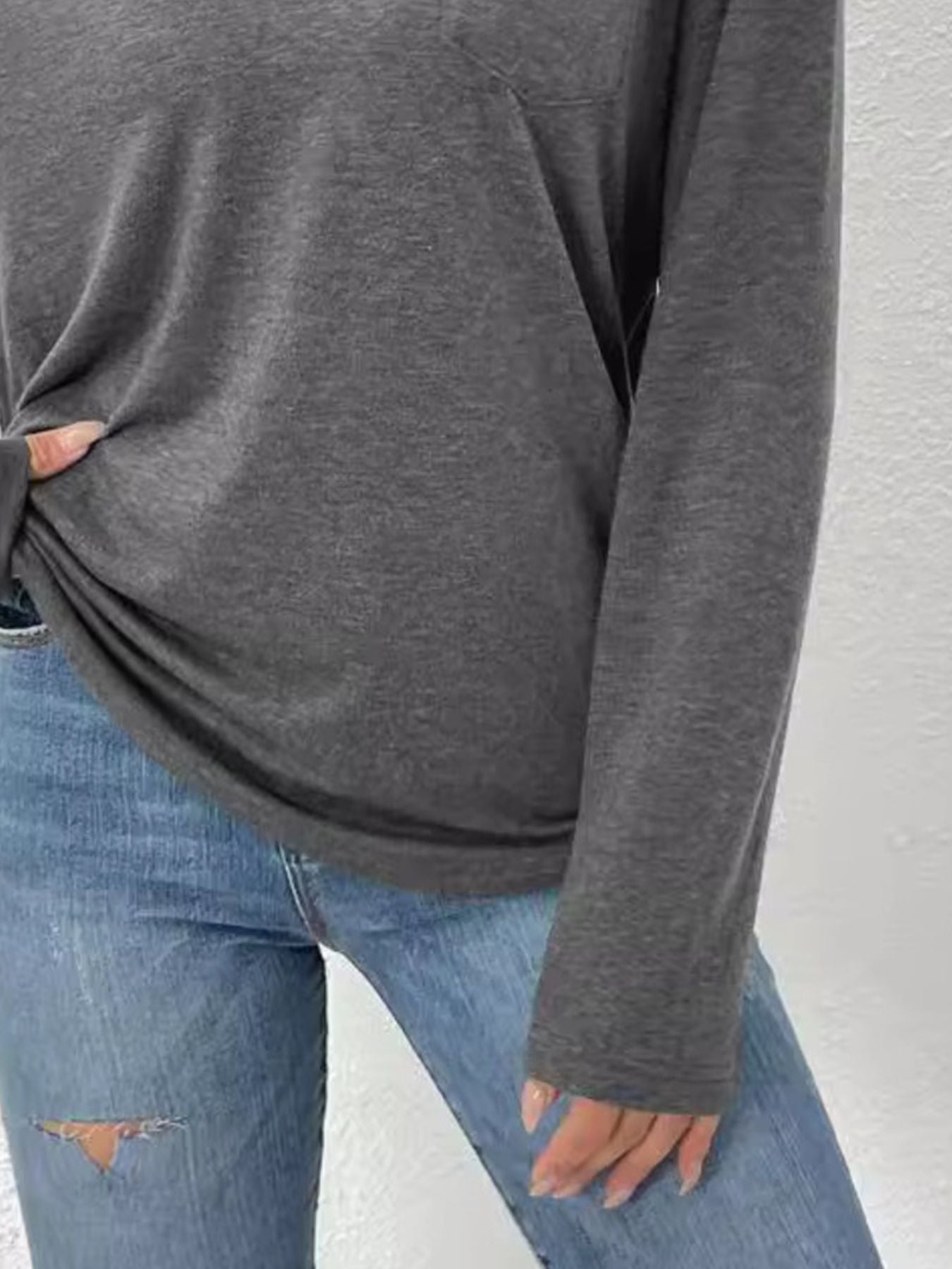 Collared Neck Long Sleeve T-Shirt