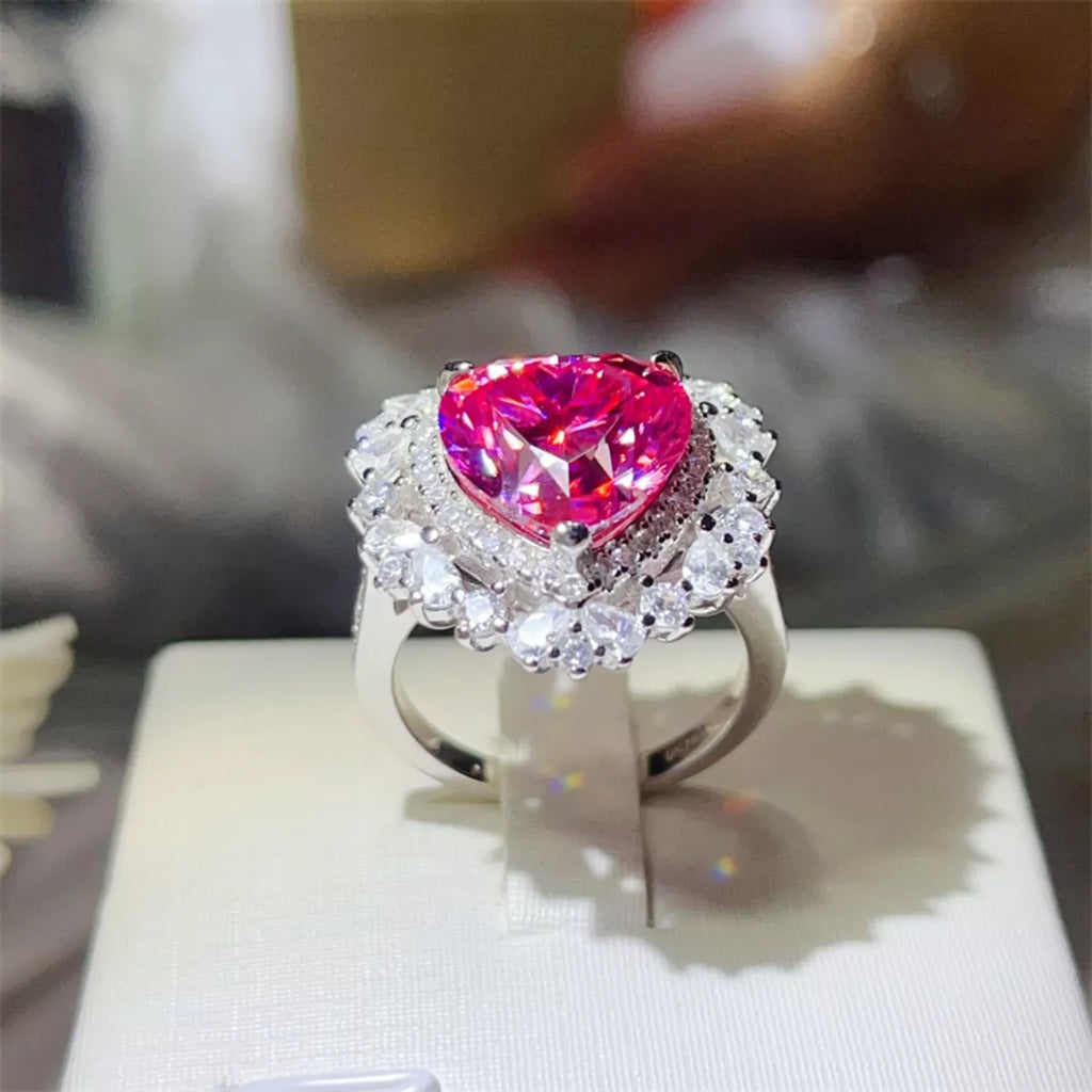 5 Carat Moissanite 925 Sterling Silver Heart-Shaped Ring