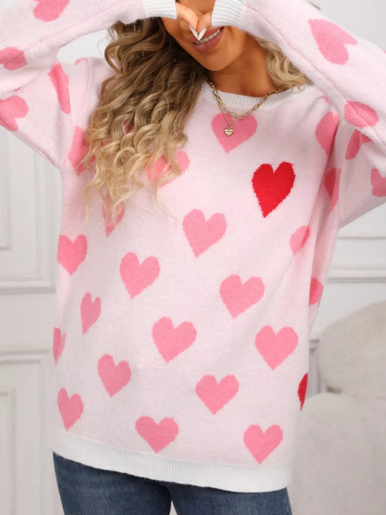 Valentine's Day Heart Crew Neck Sweater