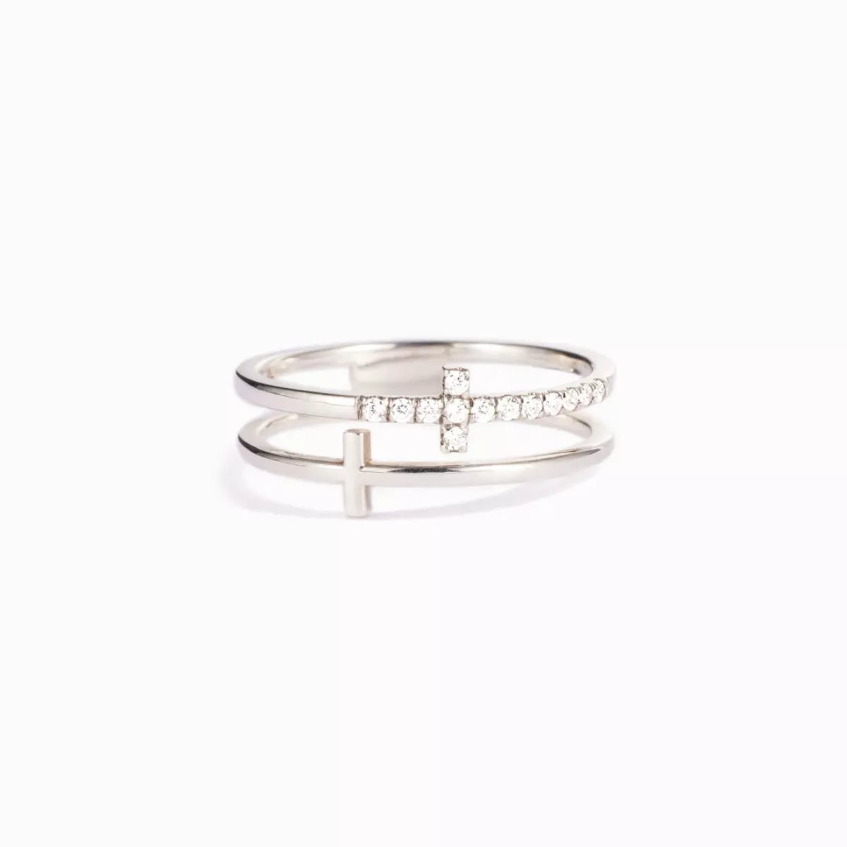 Double Band Cross Ring