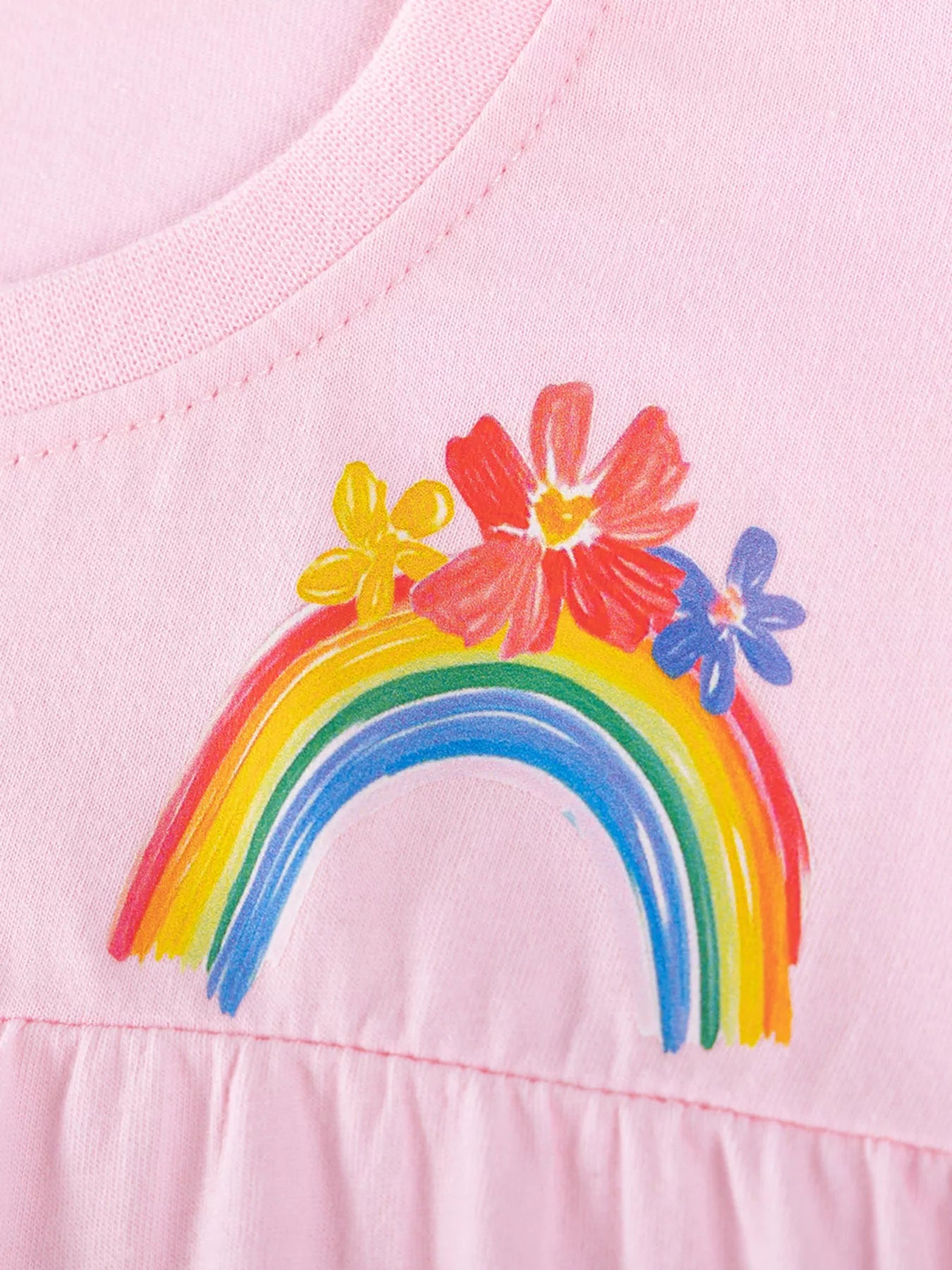 Children's Rainbow Ruffle Sleeve Top & Capri Set
