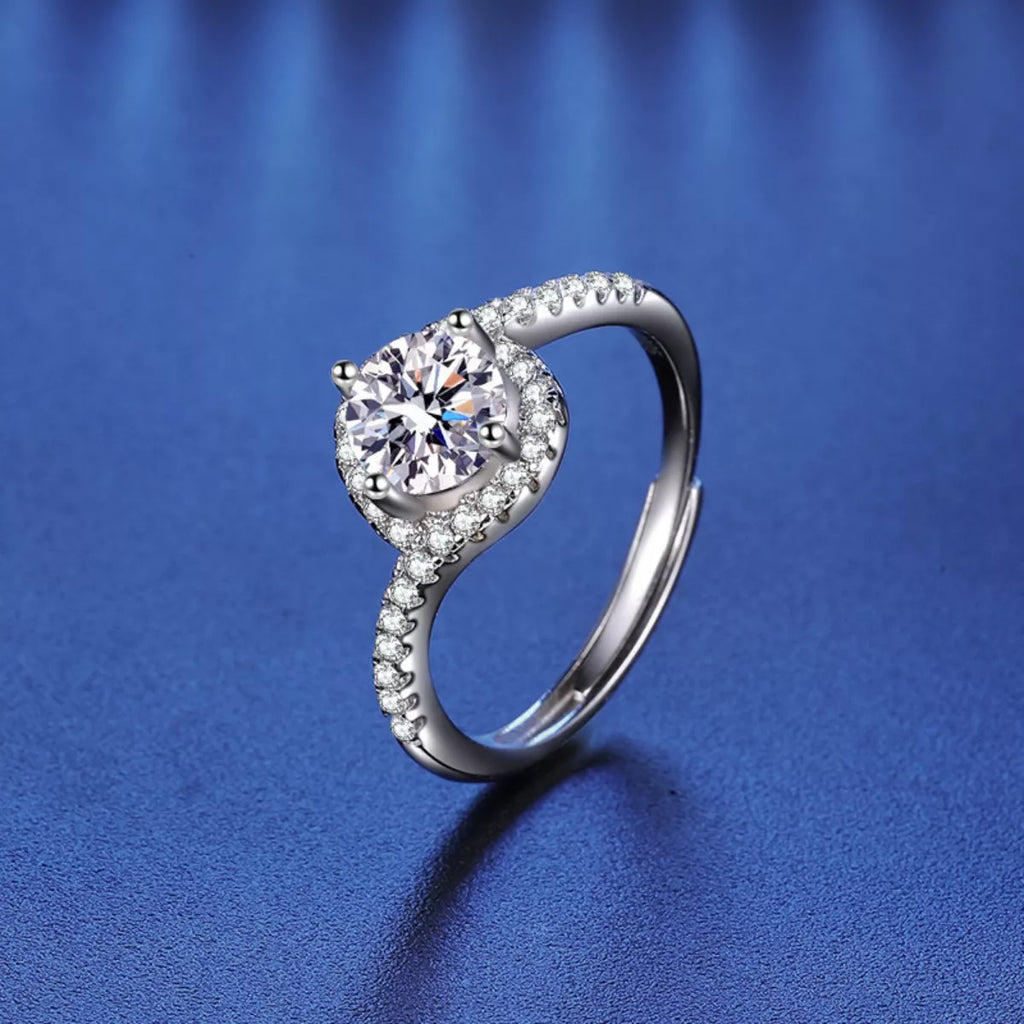 1 Carat 925 Sterling Silver Moissanite Ring