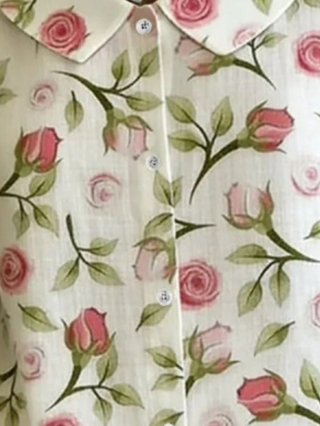 Floral Print Peter Pan Collar Shirt