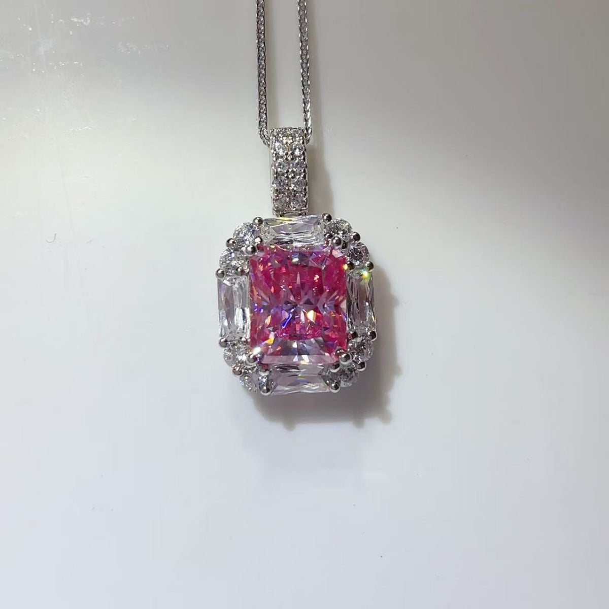5 Carat Moissanite 925 Sterling Silver Pendant Necklace