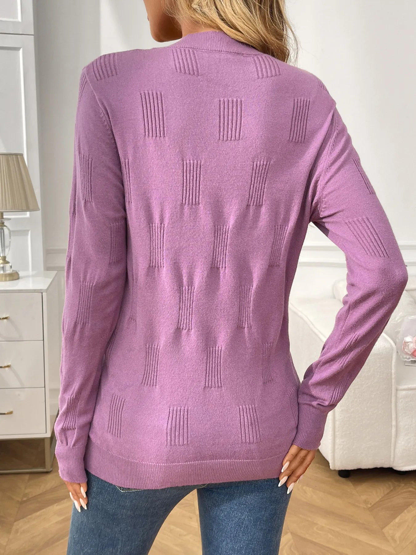 Round Neck Long Sleeve Knit Top