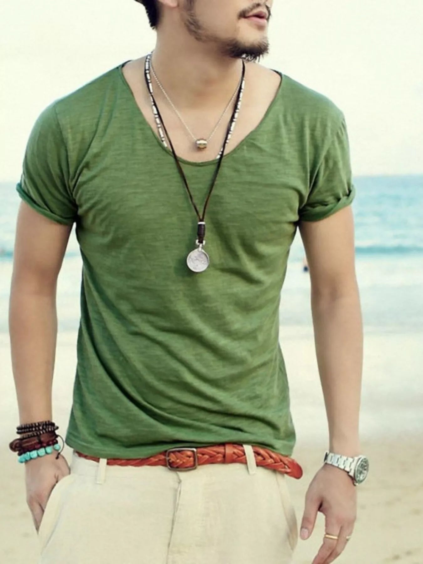 Men's Casual Solid Color Short Sleeve T-Shirt
