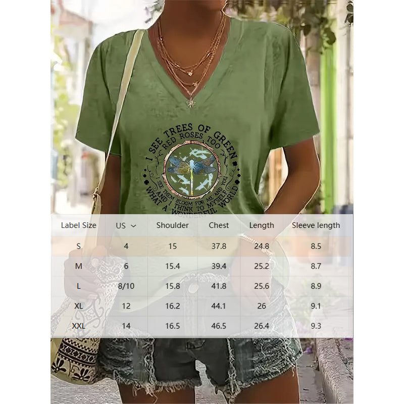 Letter Print Short Sleeve T-Shirt Casual Summer Top