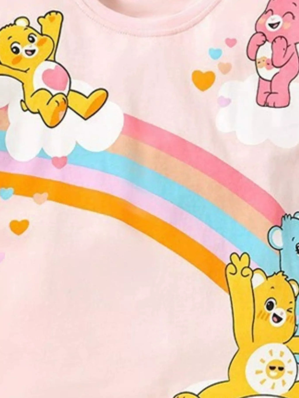 Children's Bears Rainbow Graphic Round Neck T-Shirt