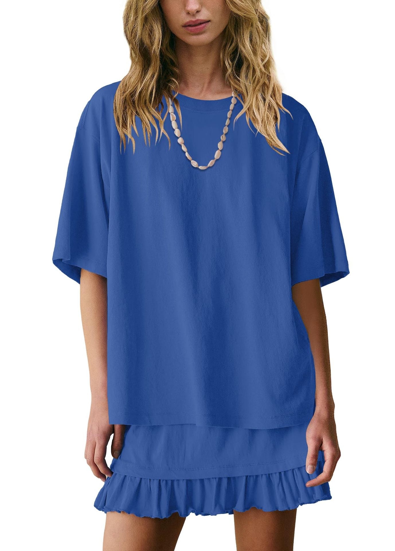 Round Neck Half Sleeve Tee and Skirt Set
