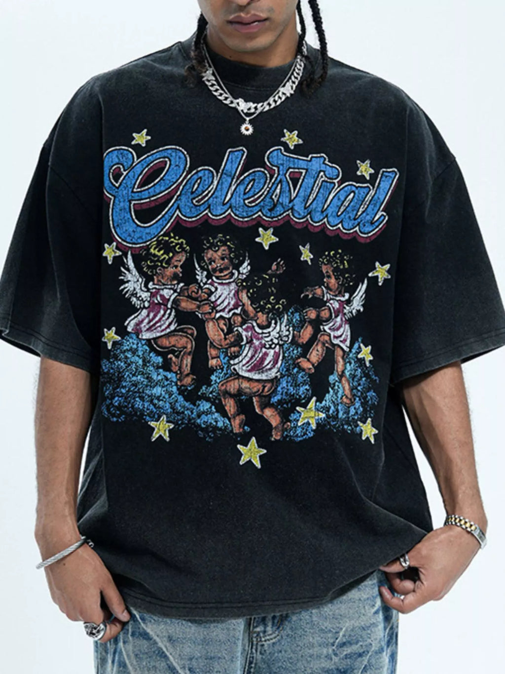Men's Graphic Round Neck Half Sleeve T-Shirt