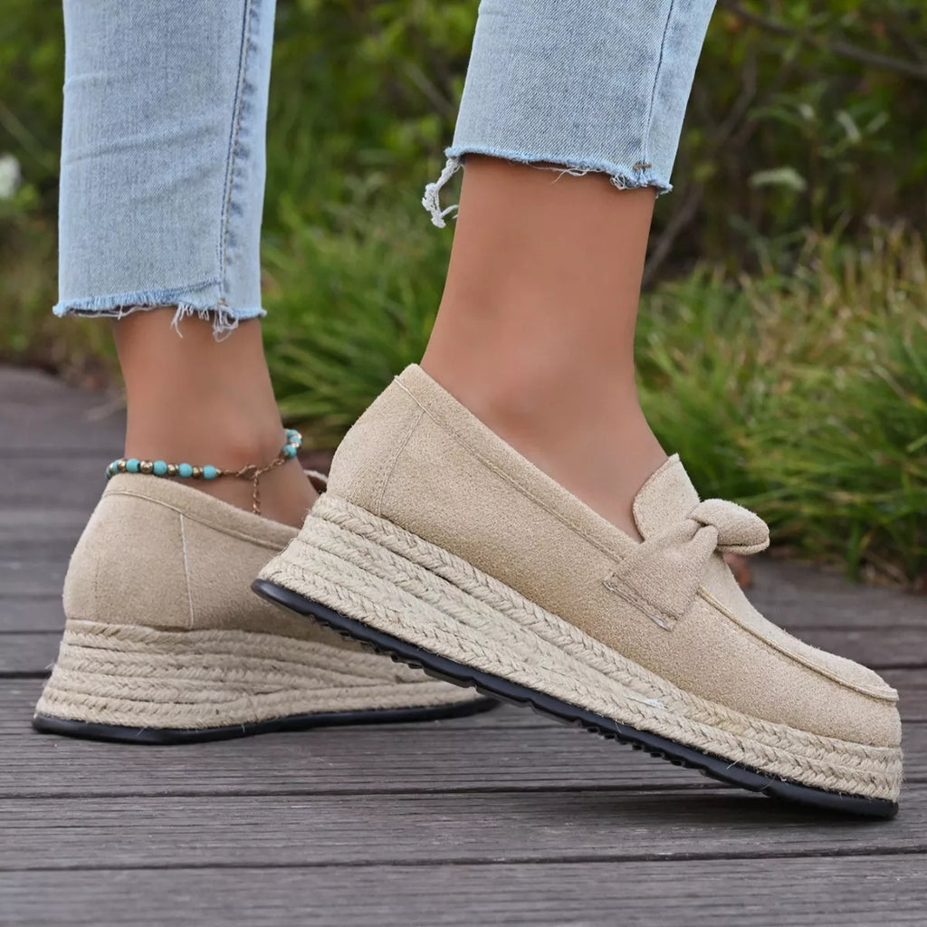 Round Toe Platform Slip-Ons