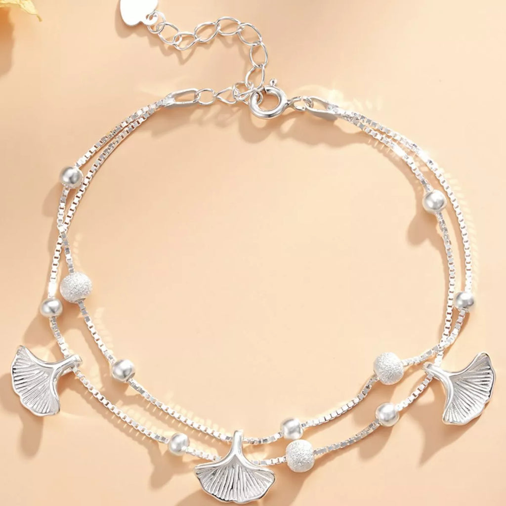Double Layer Ginkgo Leaf Bracelet