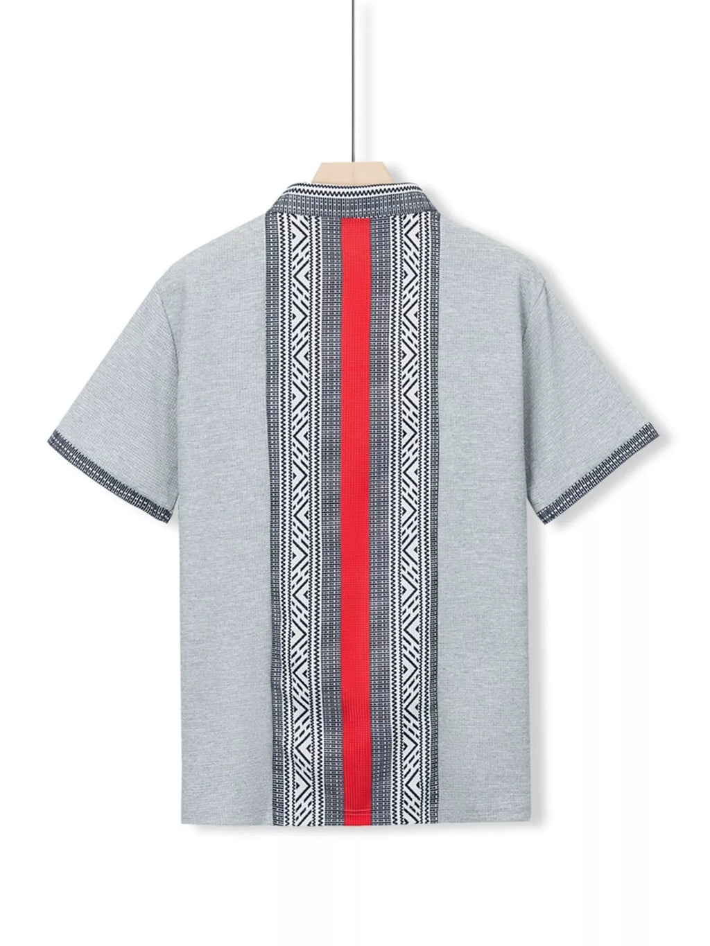 Men's Full Size Casual Geometric Print Short Sleeve Shirt Plus Size