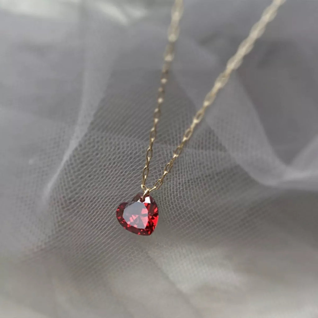 925 Sterling Silver Zircon Heart Necklace