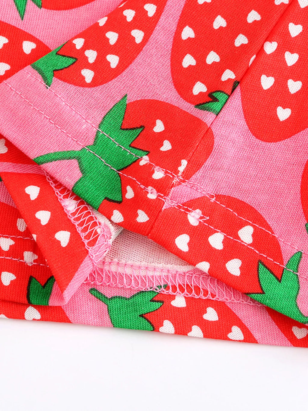 Children's Strawberry Print Short Sleeve Dress
