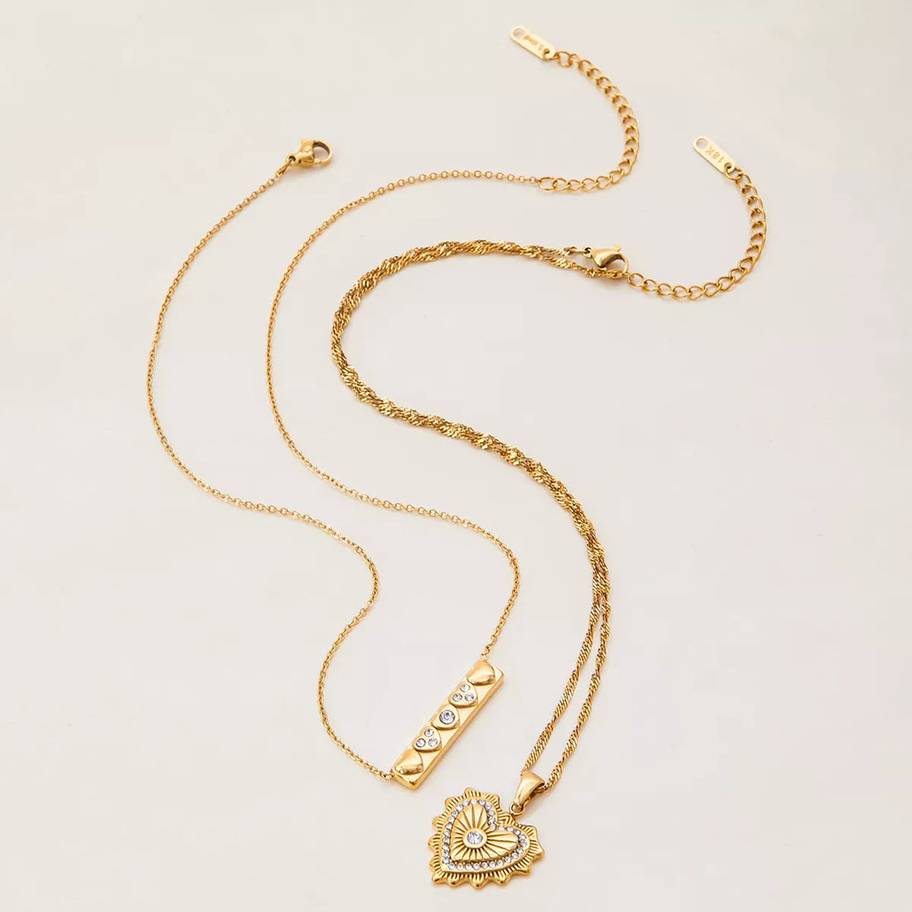 18K Gold-Plated Zircon Pendant Necklace