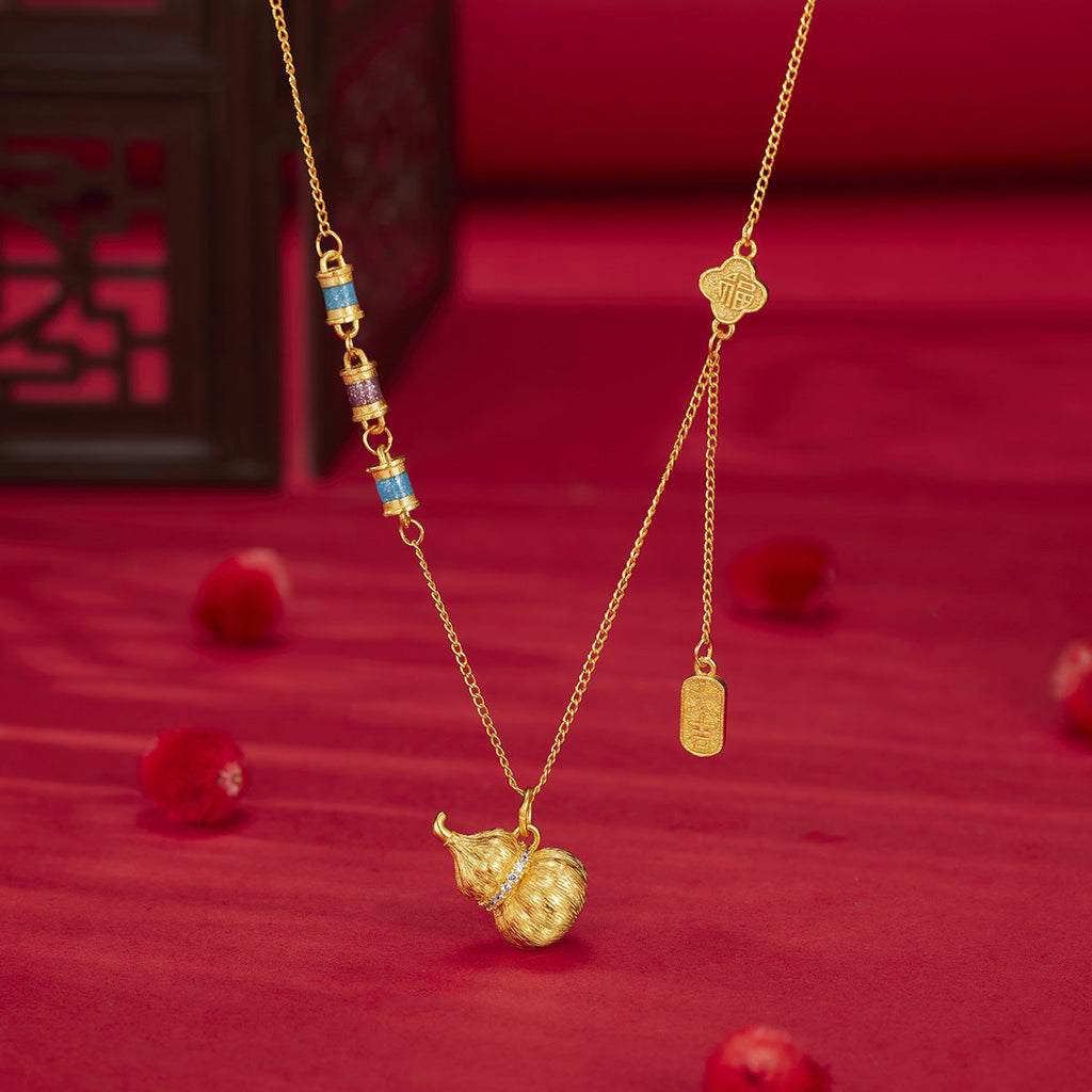 18K Gold-Plated Gourd Pendant Necklace