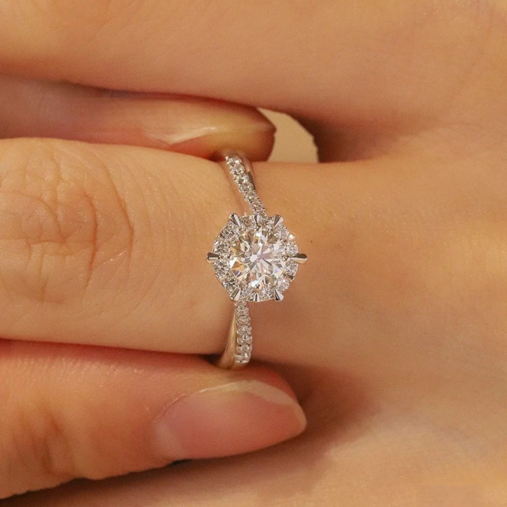 1 Carat Moissanite 925 Sterling Silver Ring