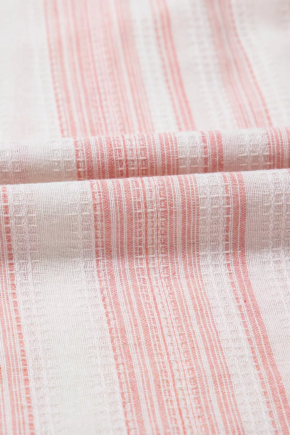 Striped Button Detail Short Sleeve Blouse