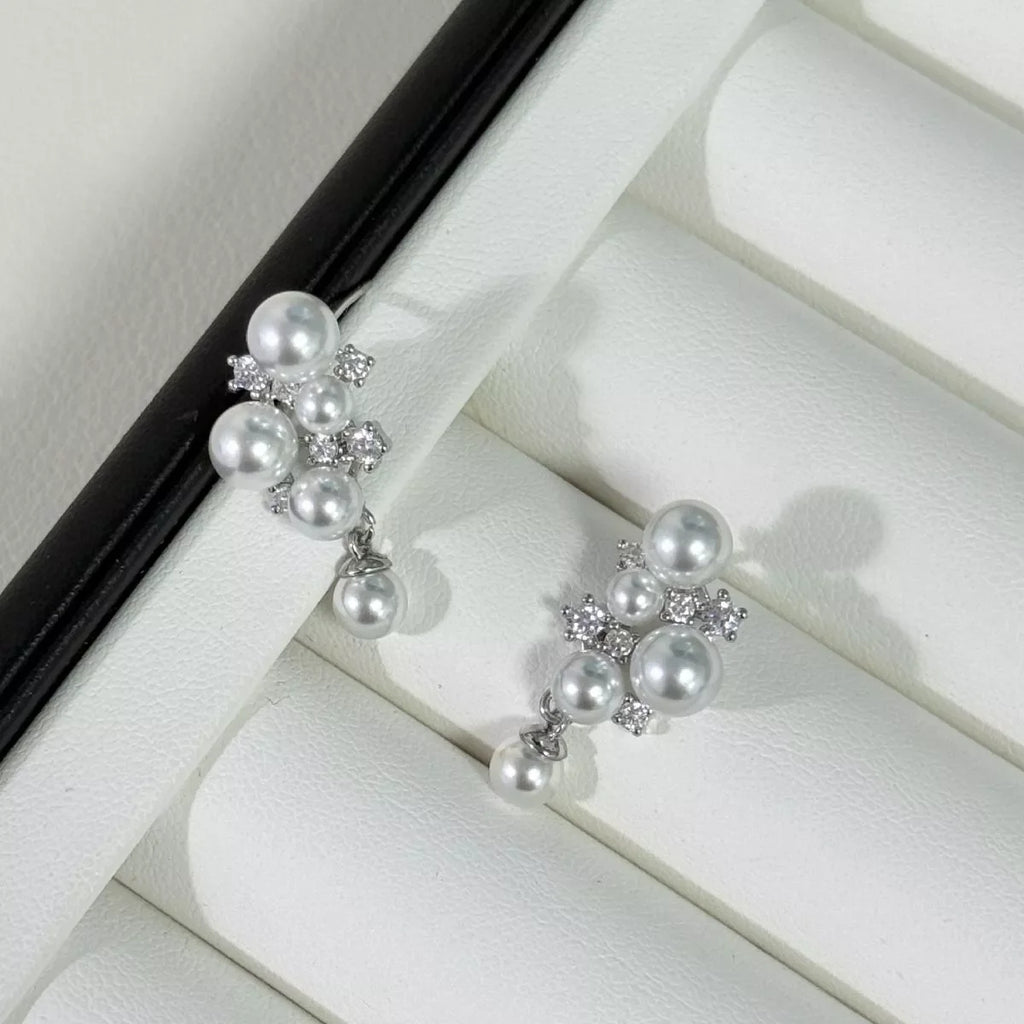Pearl Cluster Earrings