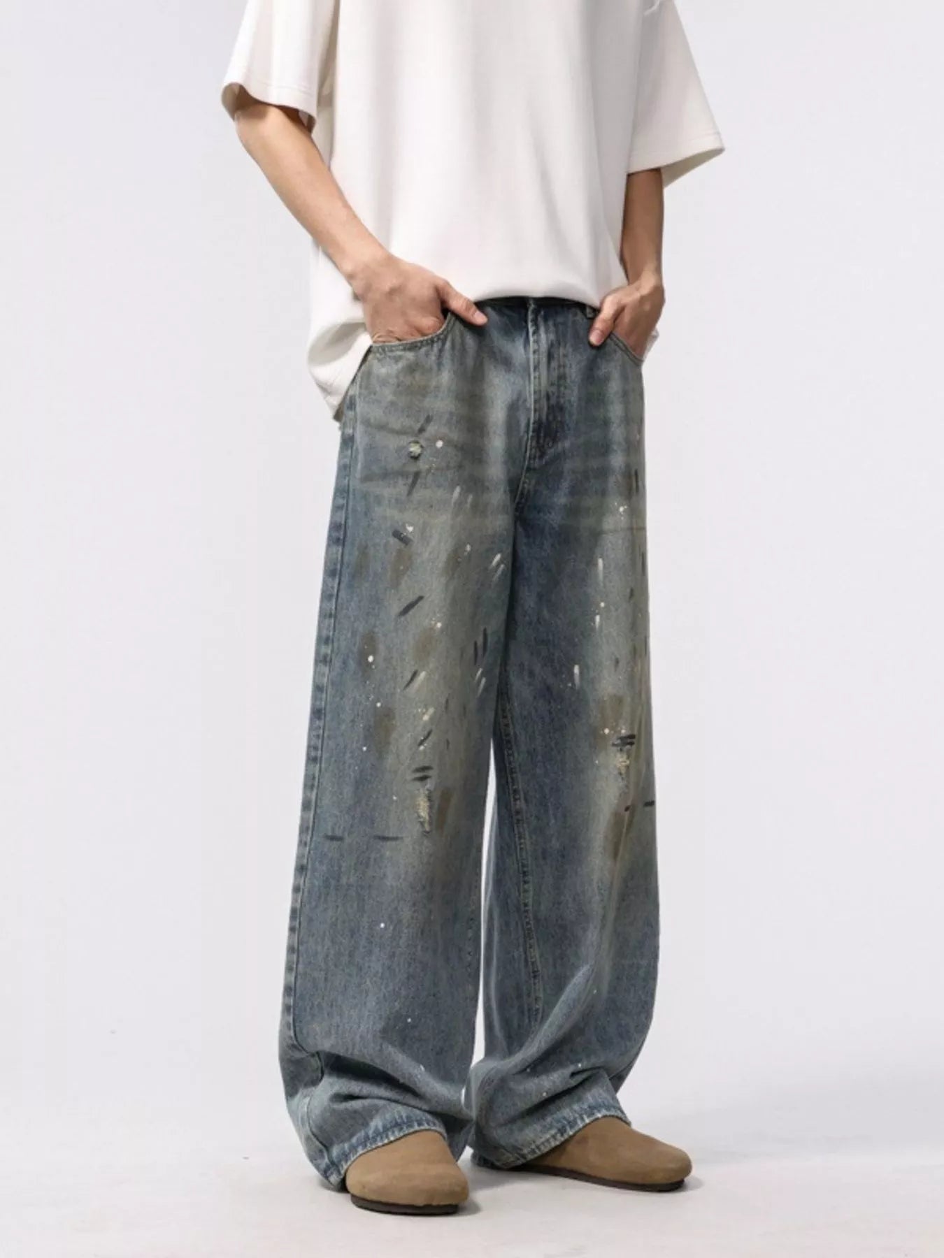 Men's Washed Loose Fit Jeans