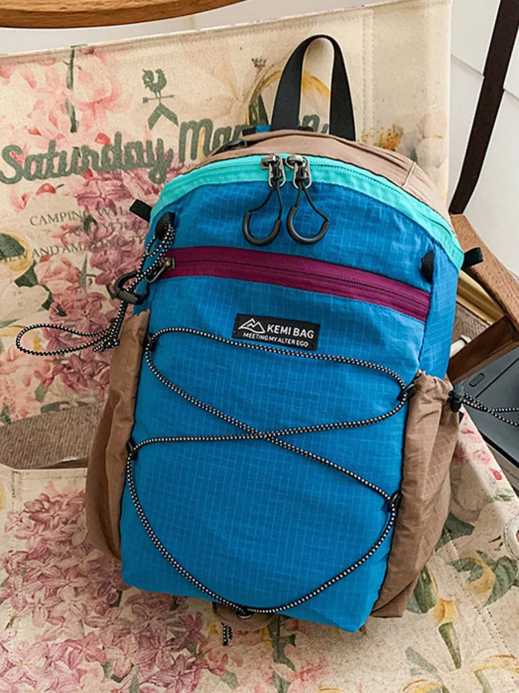 Lightweight Contrast Backpack Bag