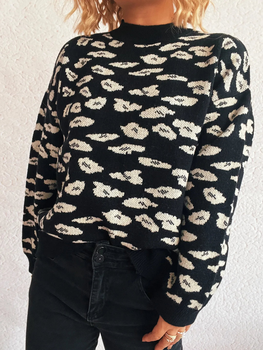 Mock Neck Long Sleeve Sweater