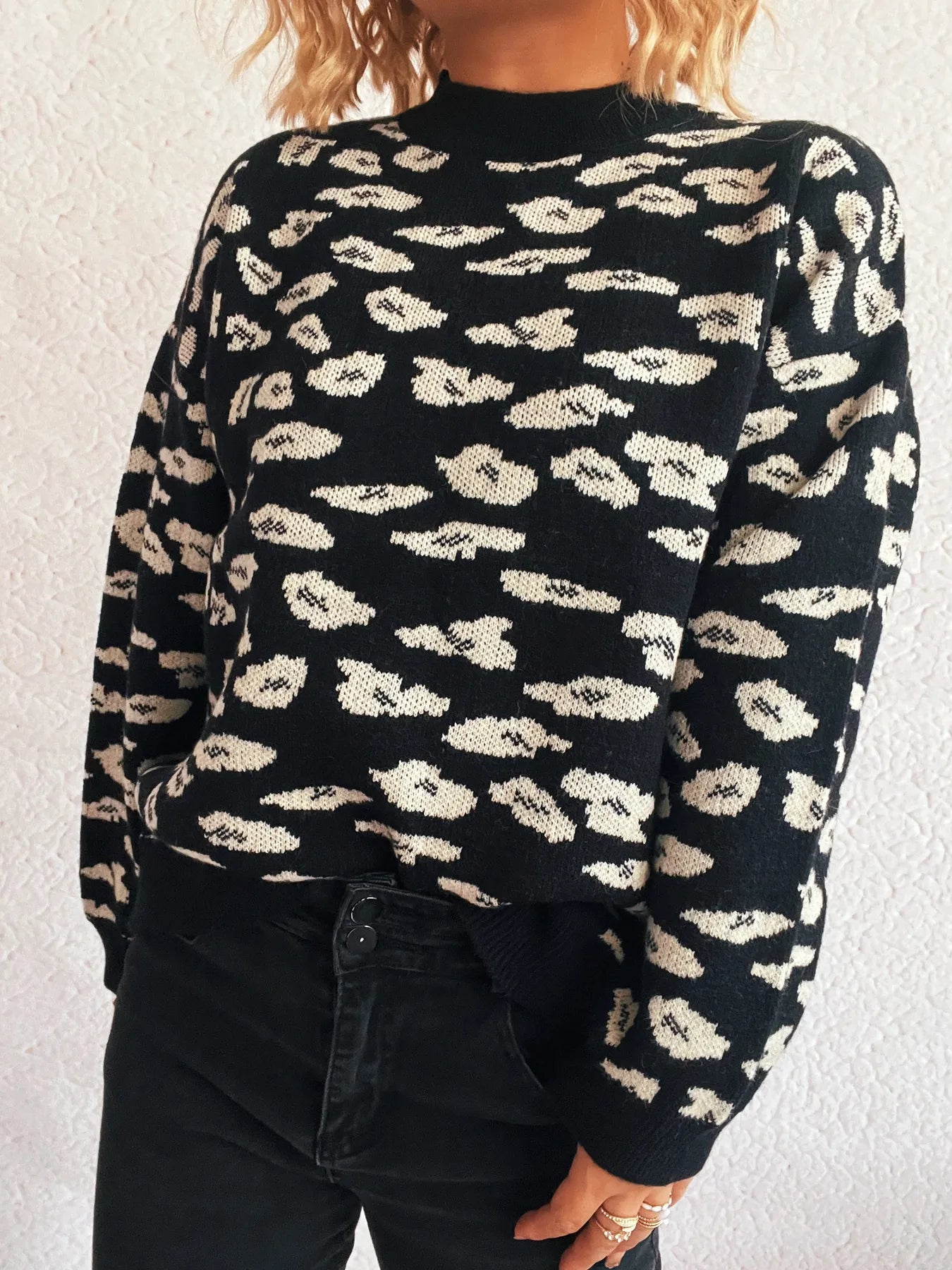 Mock Neck Long Sleeve Sweater